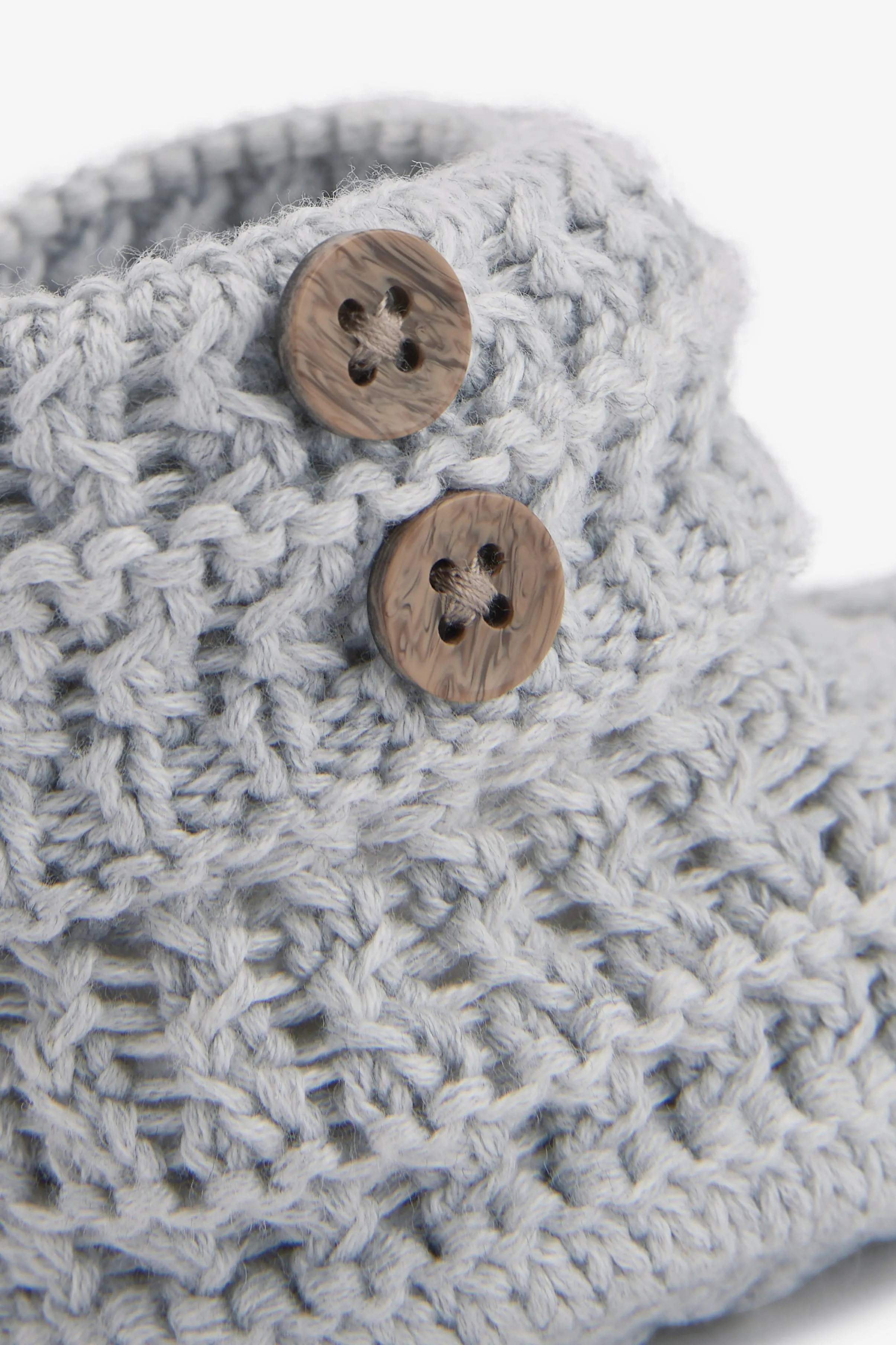 Crochet Cotton Booties, grey