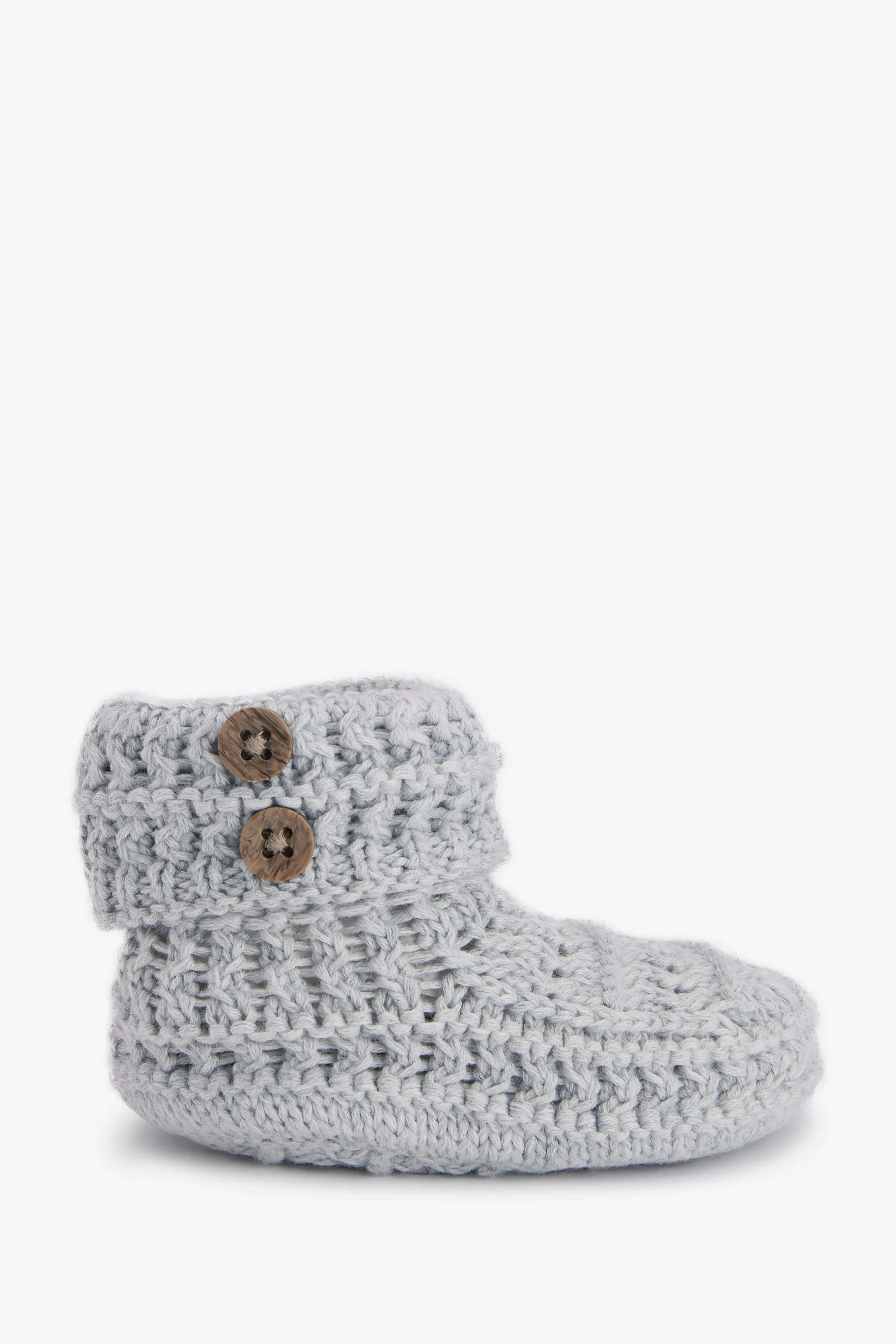 Crochet Cotton Booties, grey
