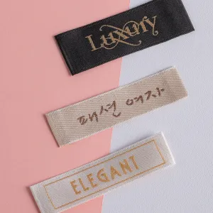 Custom Satin Woven Labels (Artwork) Soft Luxe Tags for Apparel