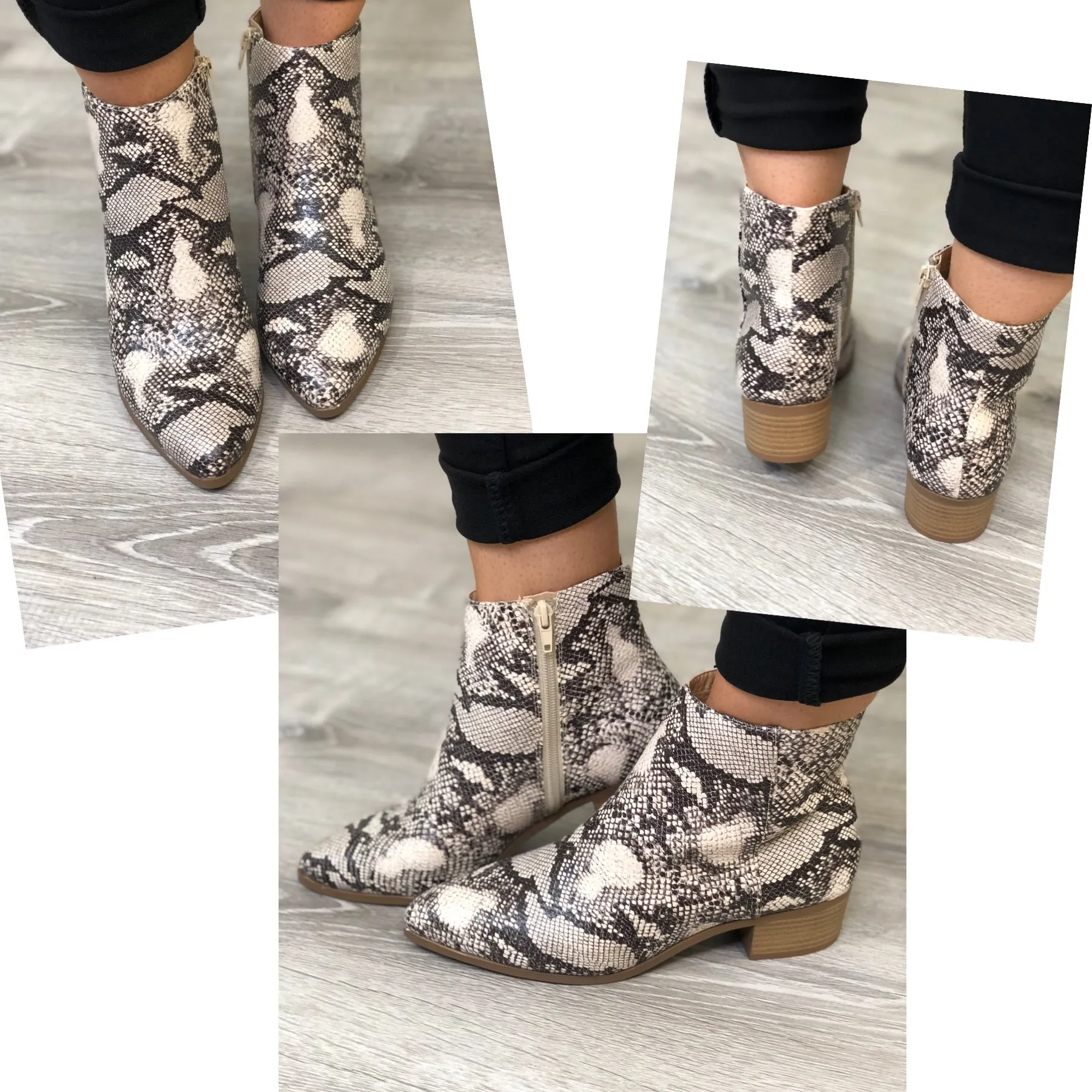 Edgy Snake Print Bootie