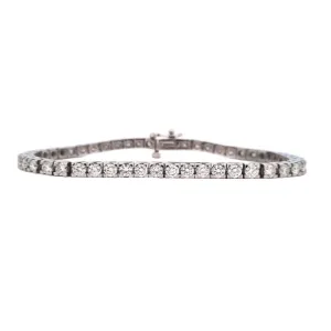 Estate 5.0CTW Diamond Tennis Bracelet in 14K White Gold