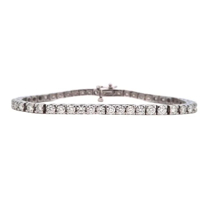 Estate 5.0CTW Diamond Tennis Bracelet in 14K White Gold