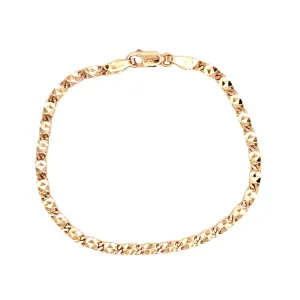 Estate 6.5" Diamond-Cut Anchor Link Bracelet in 14K Yellow Gold