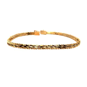 Estate 7" 4mm Foxtail Bracelet in 18K Yellow Gold