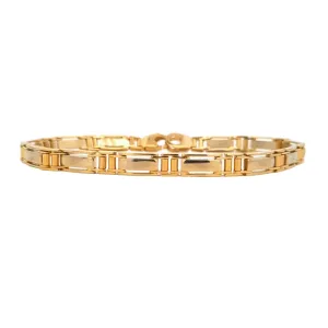 Estate 8.5" Bar Link Bracelet in 14K Yellow Gold