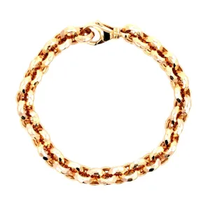 Estate Diamond-Cut Rolo Link Bracelet in 14K Yellow Gold