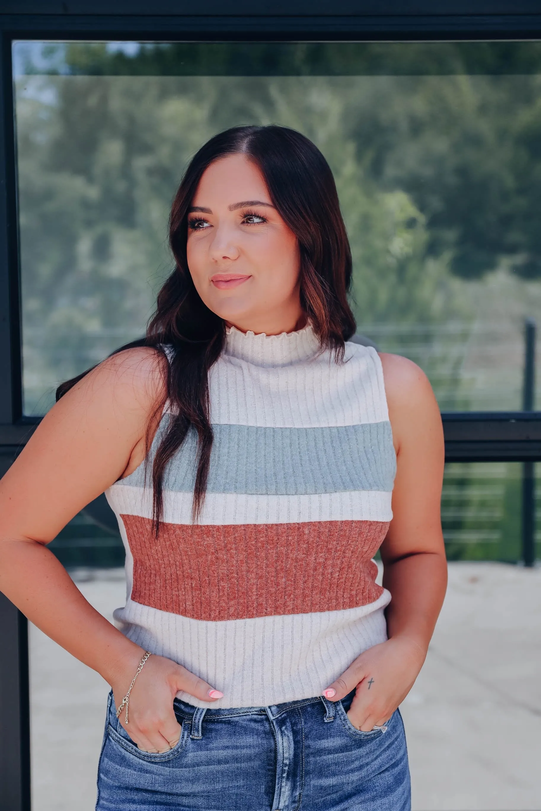 Fall Spice Color Block Top - Final Sale