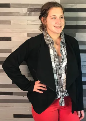 Faux Suede Zipper Jacket