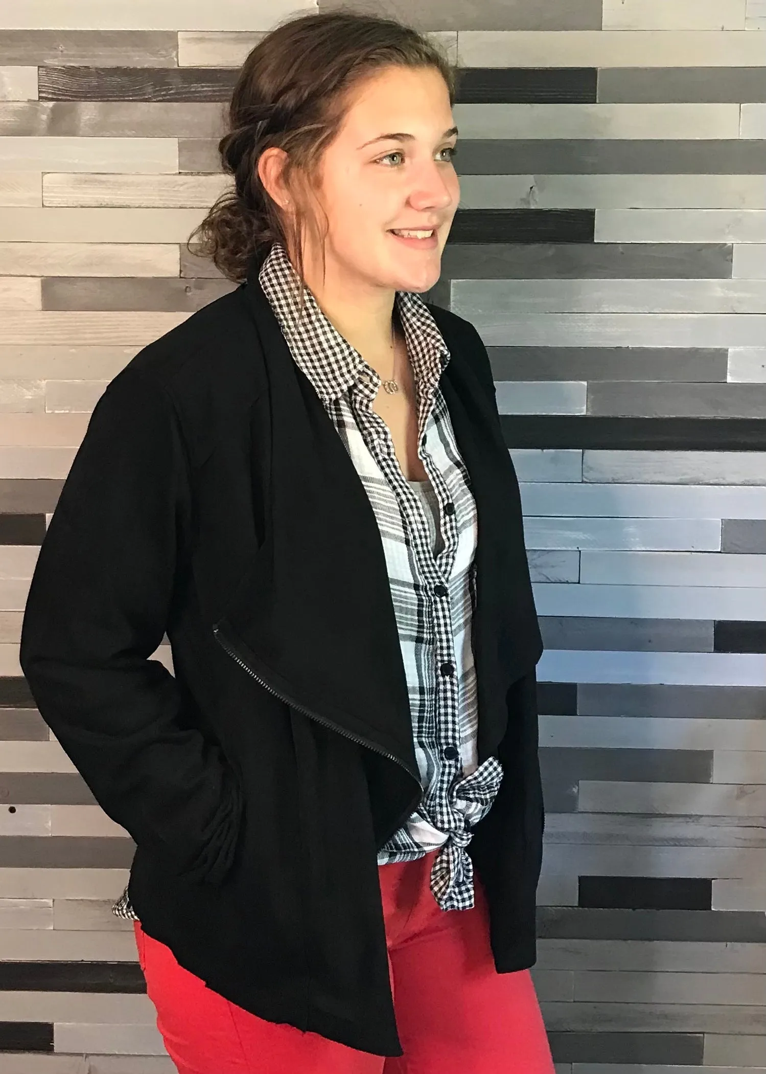 Faux Suede Zipper Jacket