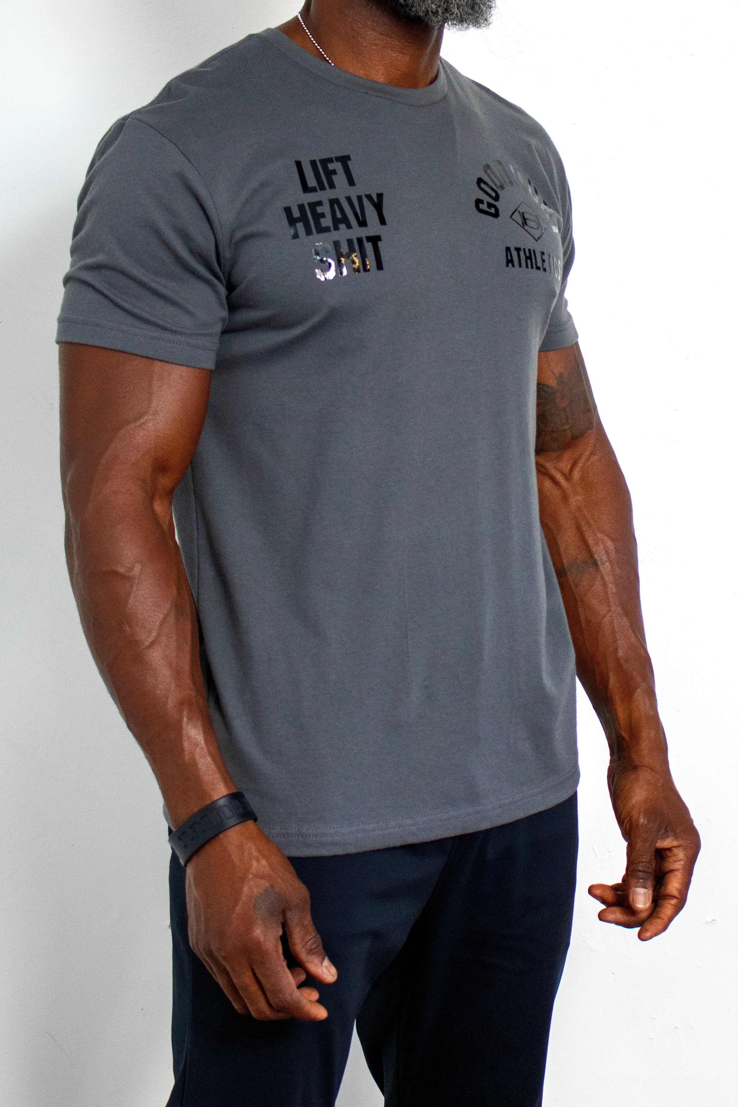 Fitted "Lift Heavy Shit" Crew Neck Tee
