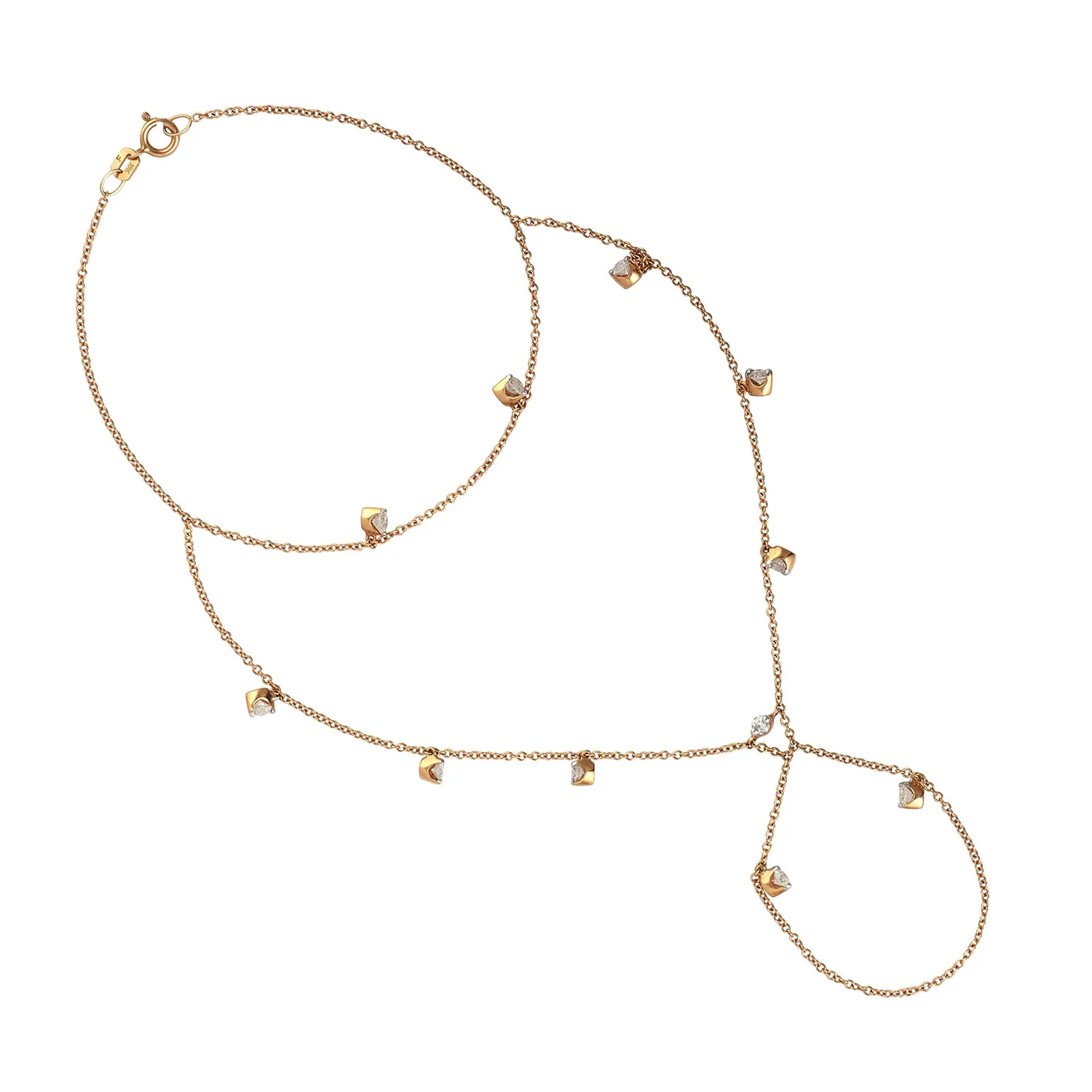 Fixed And Flexible Bracelet Natural Diamond 18K Rose Gold Jewelry