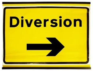Flexible 1050x750mm Diversion with Right Arrow