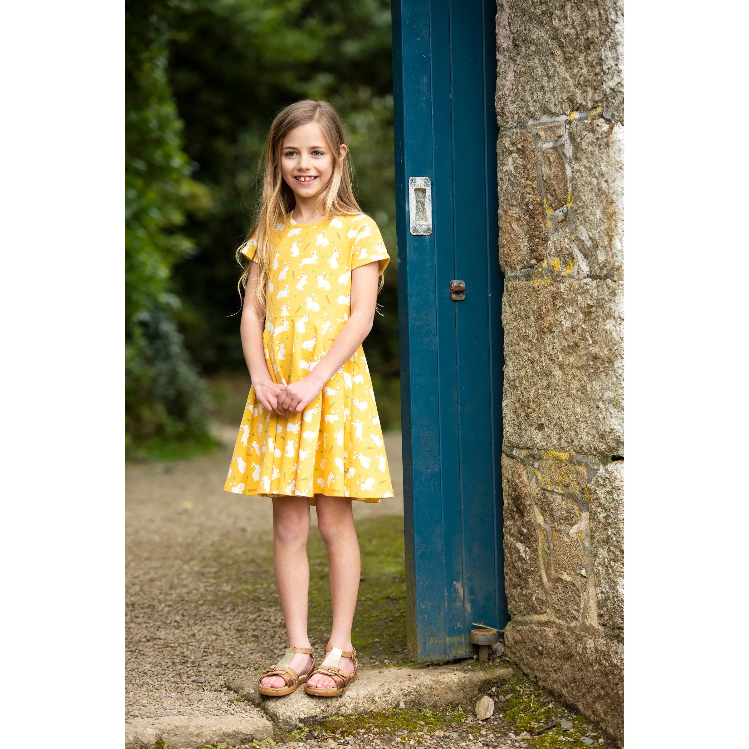 Frugi Spring Skater Dress Drs228bha Hop Along