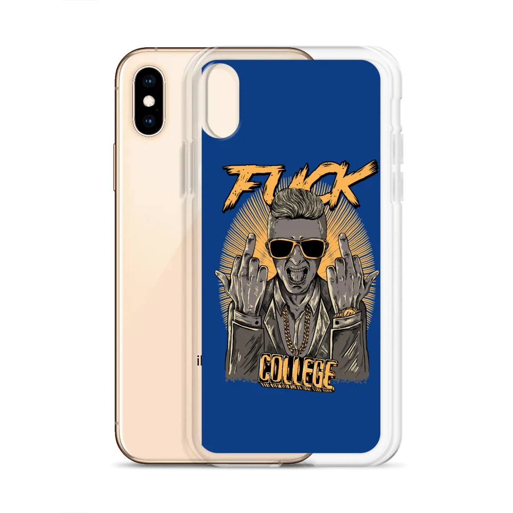 Fuck College iPhone Case - Blue