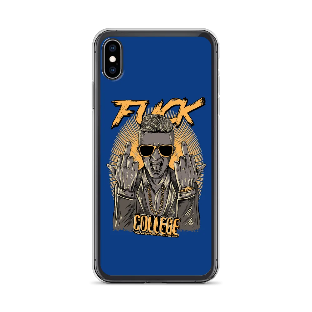 Fuck College iPhone Case - Blue