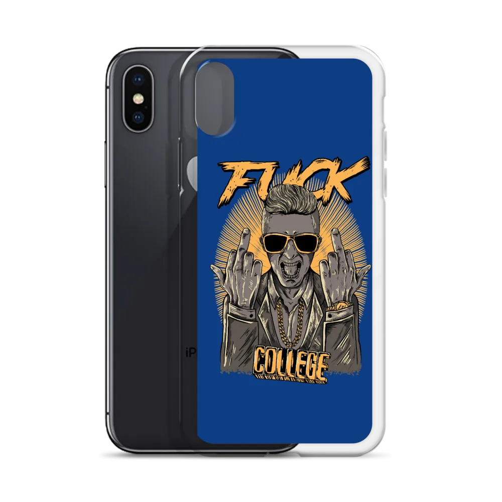 Fuck College iPhone Case - Blue