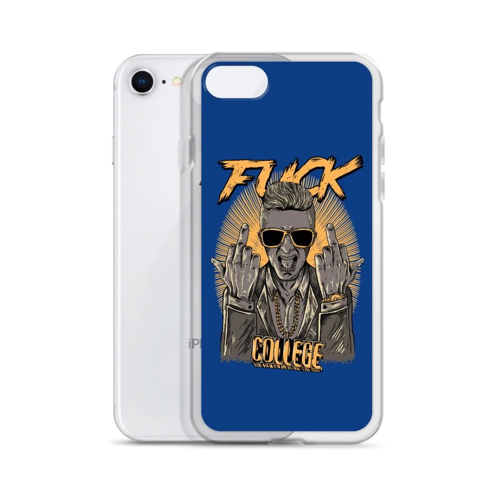 Fuck College iPhone Case - Blue