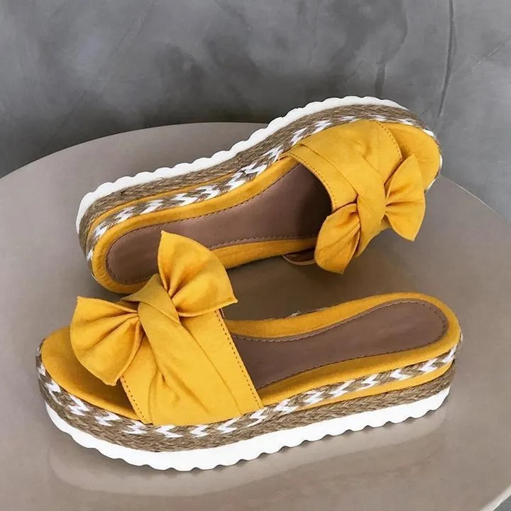 Geknotete Hausschuhe mit dicken Sohlen-Sandalen