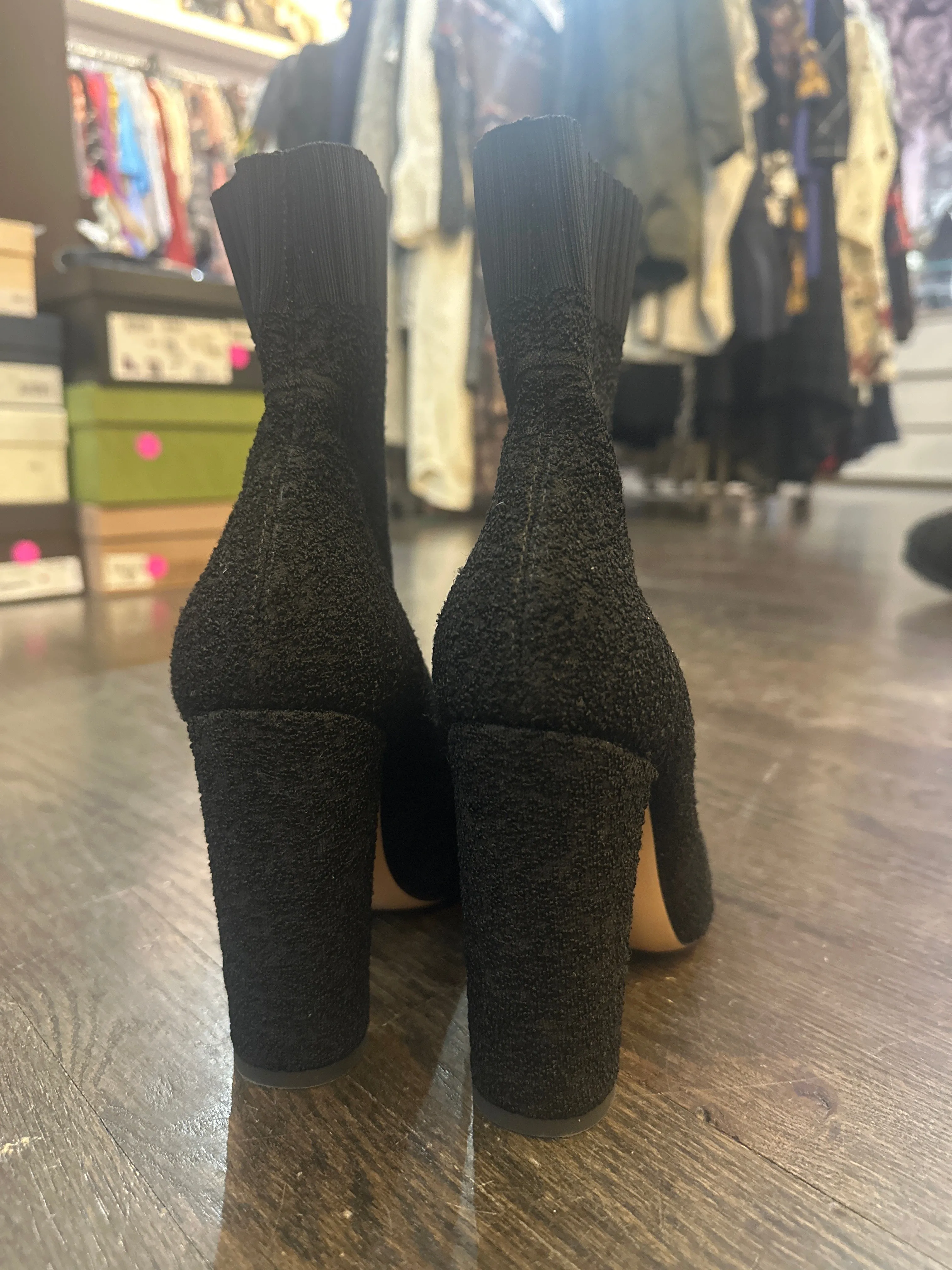 Gianvito Rossi Black Stretch Fabric Sock Boot