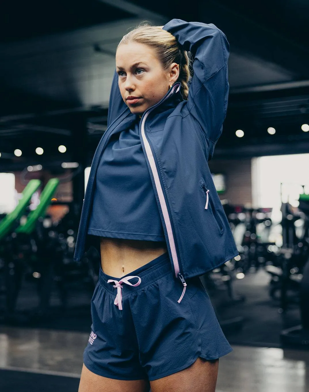 Gym Coffee Celero Jacket (Womens) - Petrol Blue