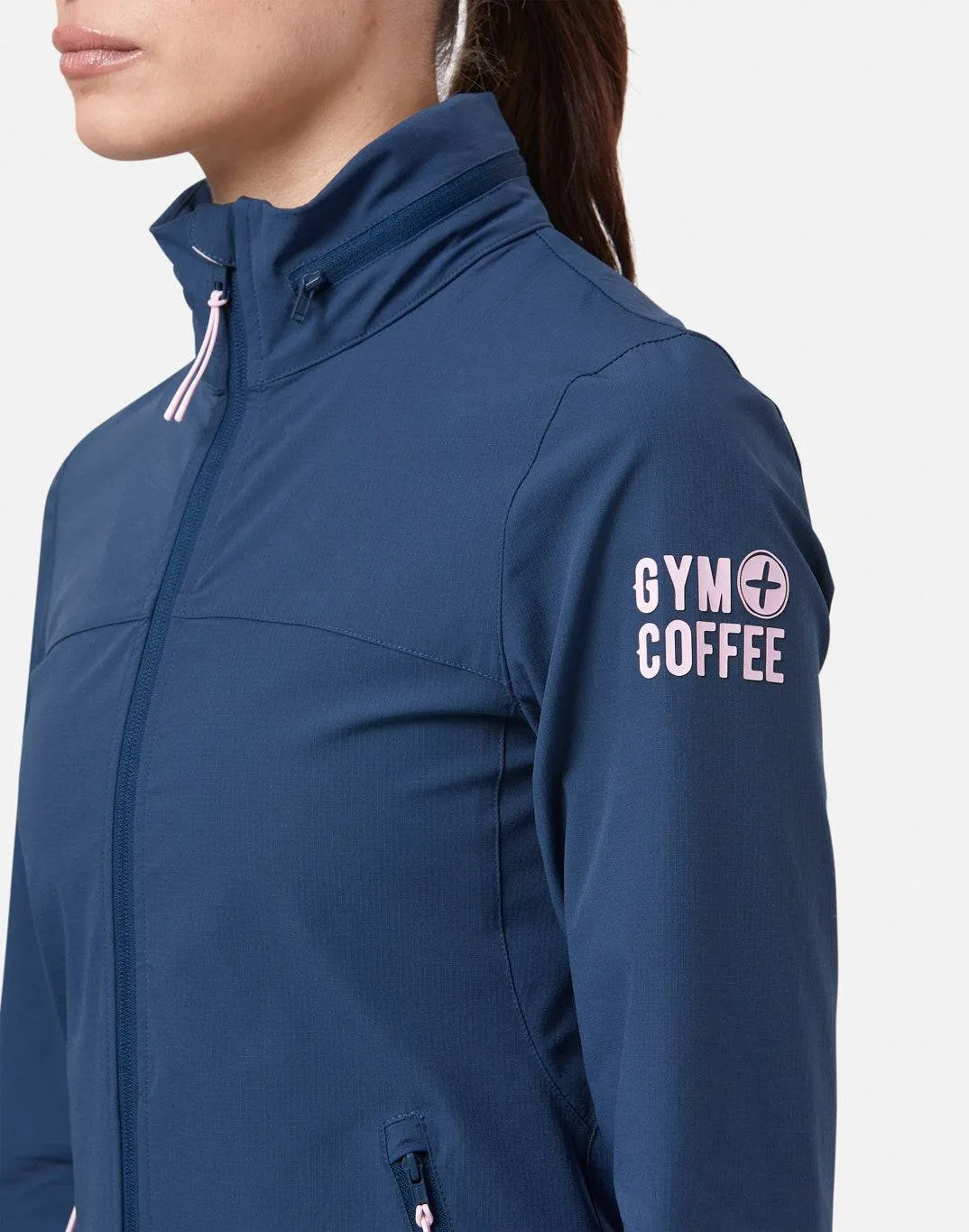 Gym Coffee Celero Jacket (Womens) - Petrol Blue