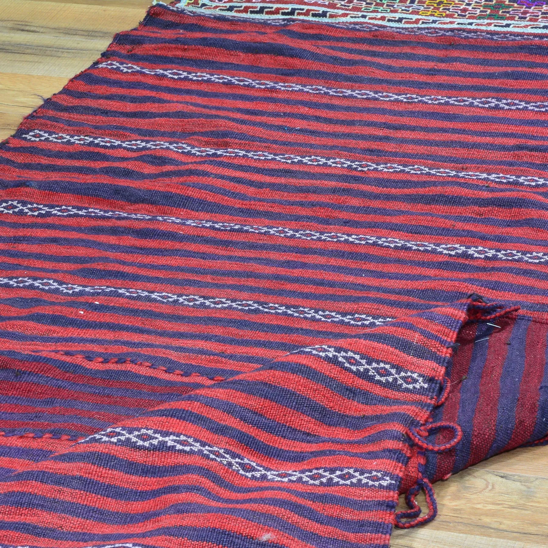 Hand-Woven Afghan Tribal Runner Kilim 100% Wool Rug (Size 3.1 X 11.1) Cwral-8235