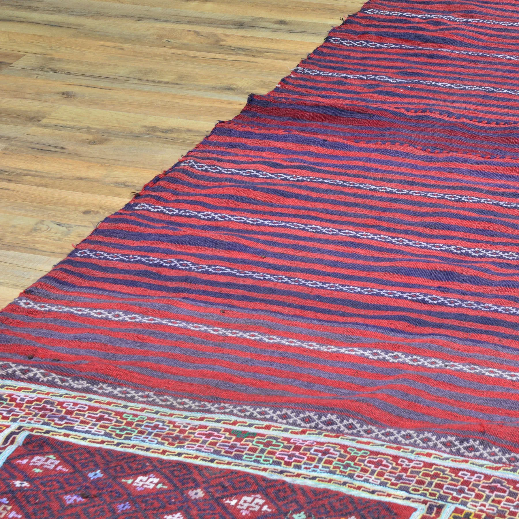 Hand-Woven Afghan Tribal Runner Kilim 100% Wool Rug (Size 3.1 X 11.1) Cwral-8235