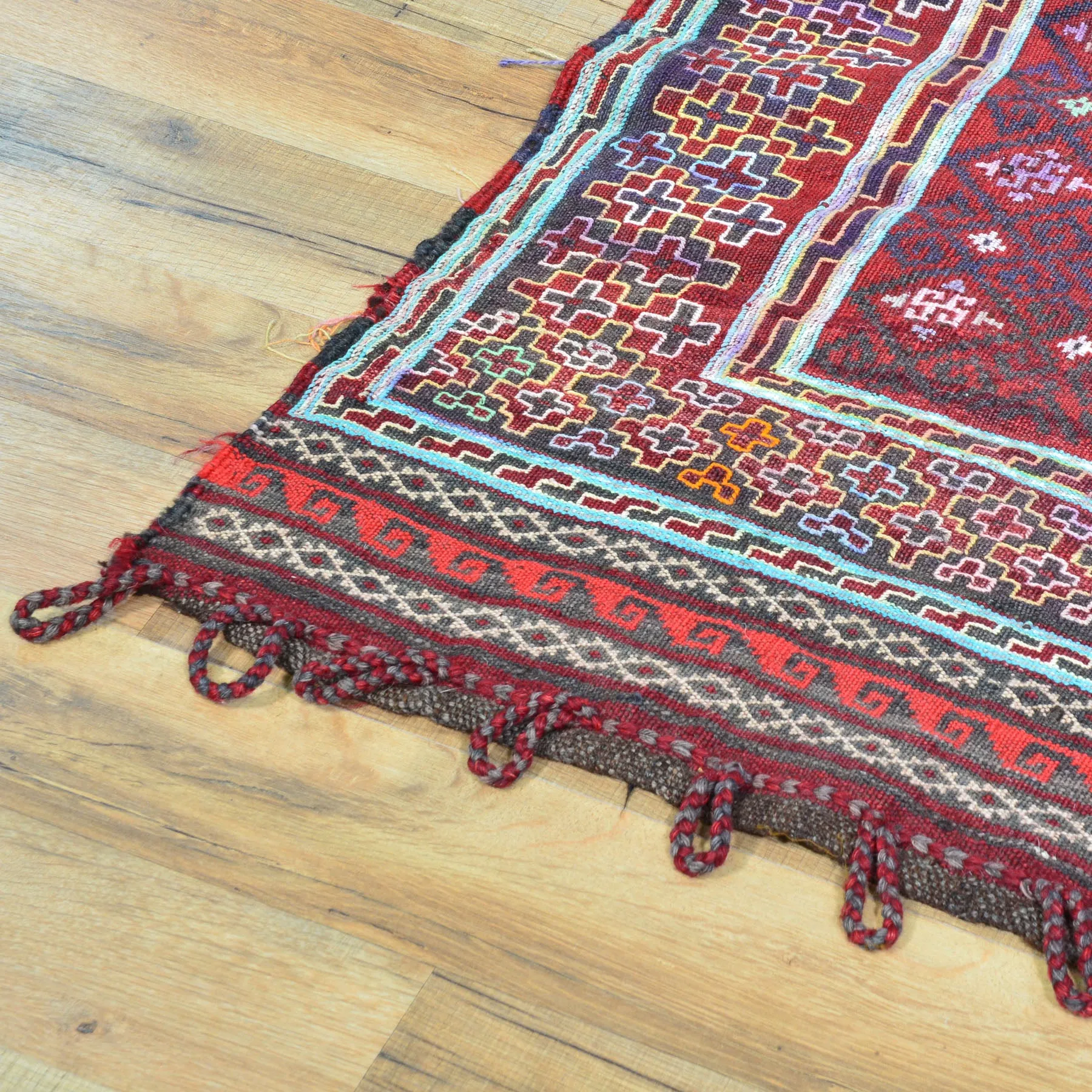 Hand-Woven Afghan Tribal Runner Kilim 100% Wool Rug (Size 3.1 X 11.1) Cwral-8235