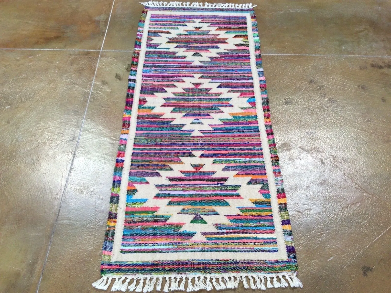 Hand-Woven Flatweave Sari Rug Reversible Handmade Rug (Size 2.6 X 5.11) Brrsf-1434