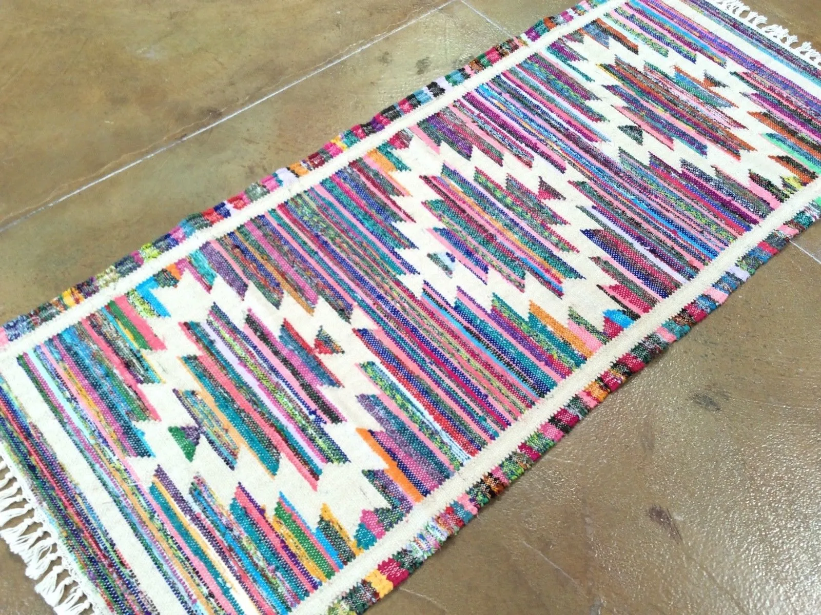 Hand-Woven Flatweave Sari Rug Reversible Handmade Rug (Size 2.6 X 5.11) Brrsf-1434