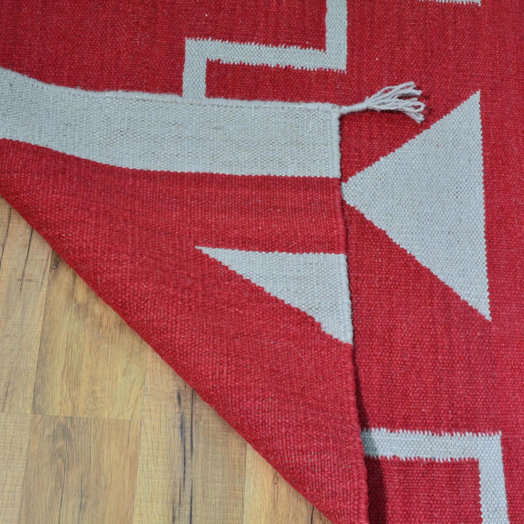 Hand-Woven Reversible Southwestern Design Handmade Wool Kilim (Size 2.7 X 9.10) Cwral-10368