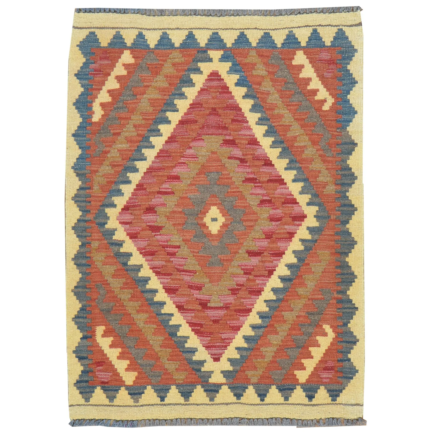 Hand-Woven Reversible Tribal Kilim Handmade Wool Rug (Size 2.2 X 3.0) Cwral-7956
