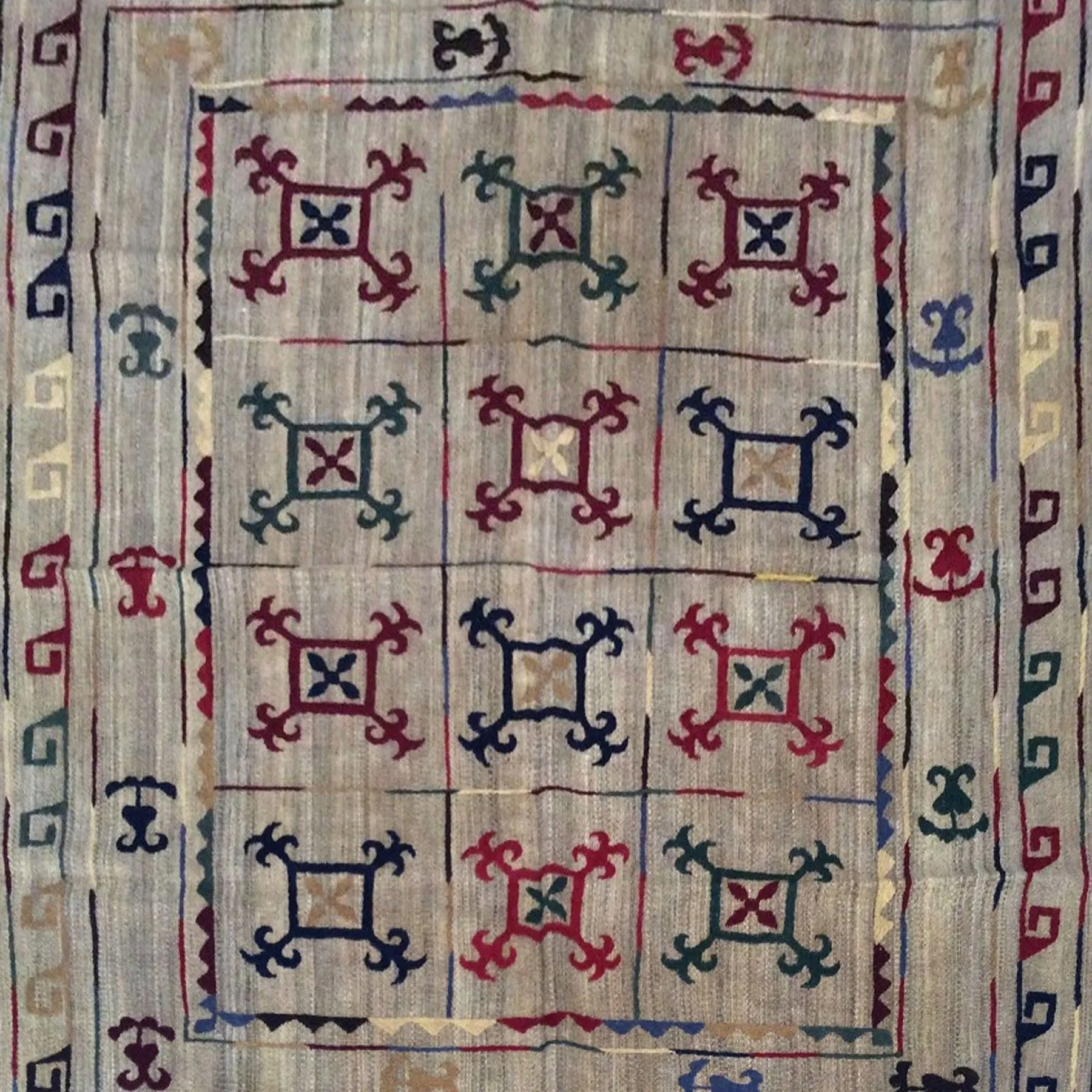 Hand-Woven Tribal Afghan Suzani Oriental Handmade Wool Rug (Size 5.1 X 6.1) Brrsf-1050