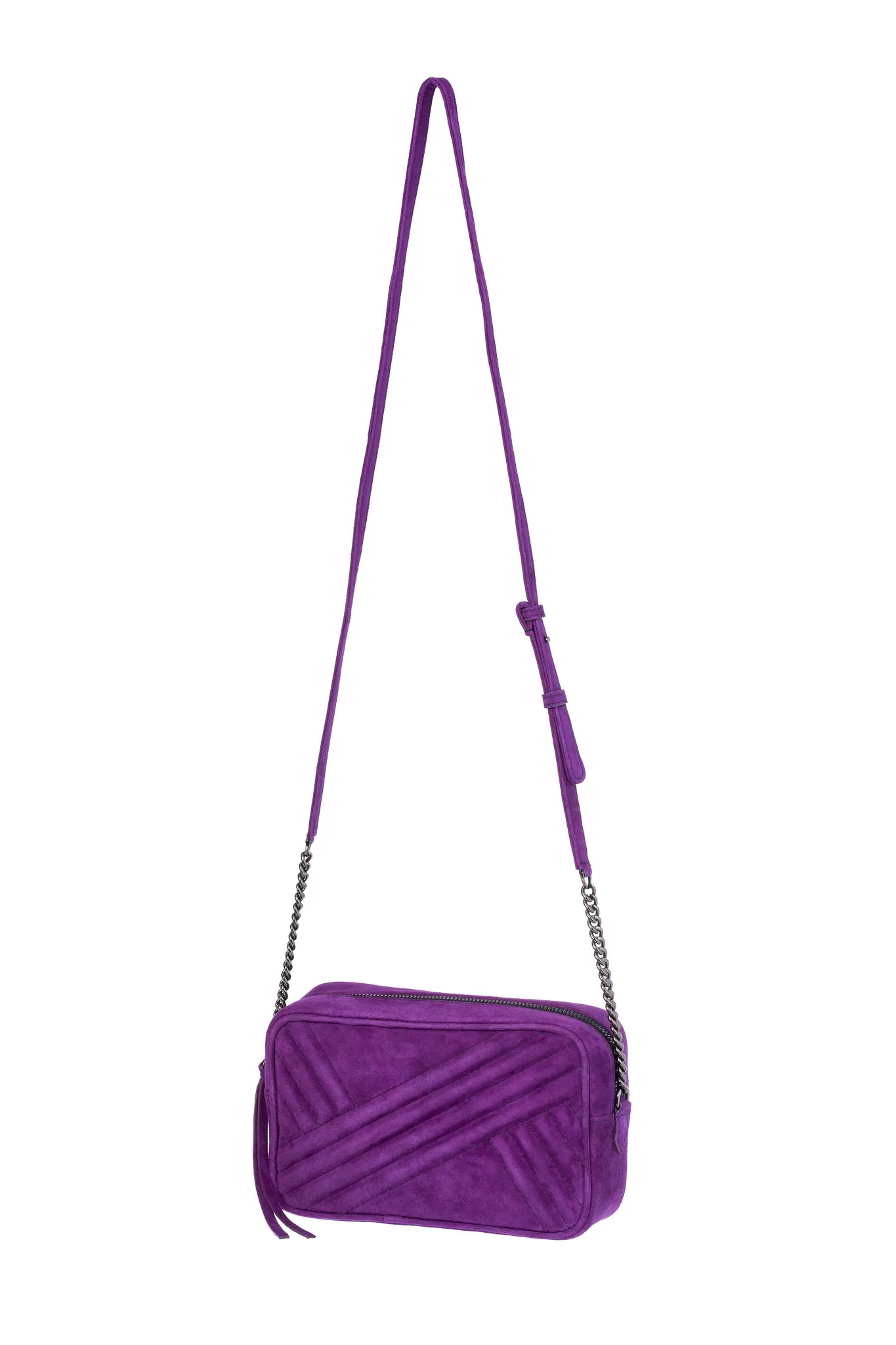 Handbag in Purple Suede Leather