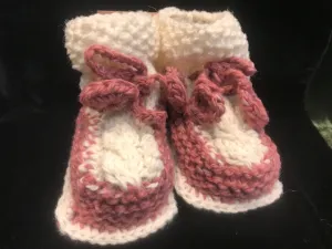 Handknit Aran Baby Booties