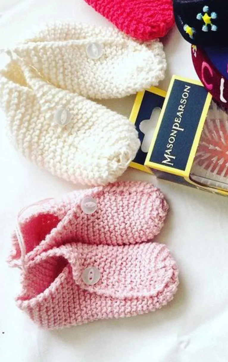 Handmade knitted booties