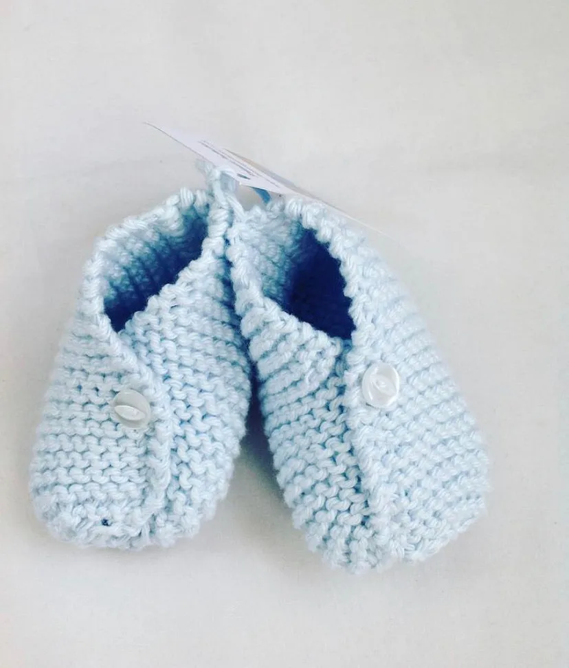 Handmade knitted booties
