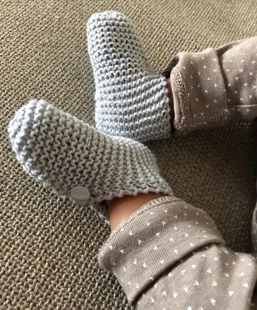 Handmade knitted booties