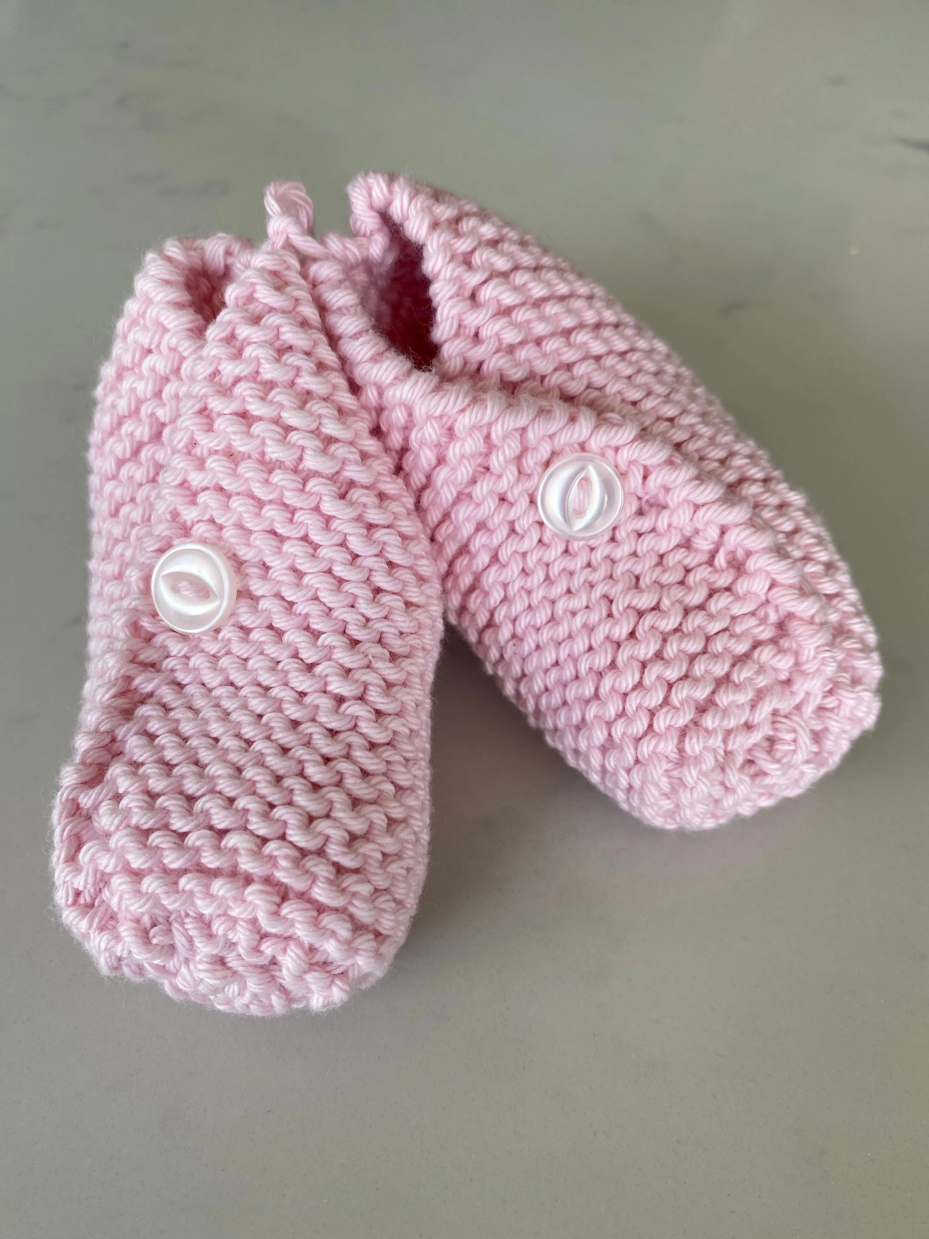Handmade knitted booties