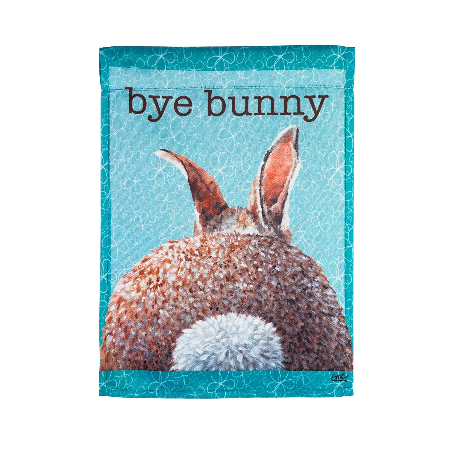 Hi Bye Bunny Reversible Garden Suede Flag,14s10300fb