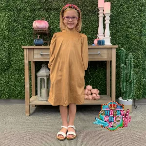 Kids Brown Suede Dress