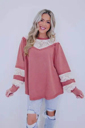 Leisurely Lace Pullover Top