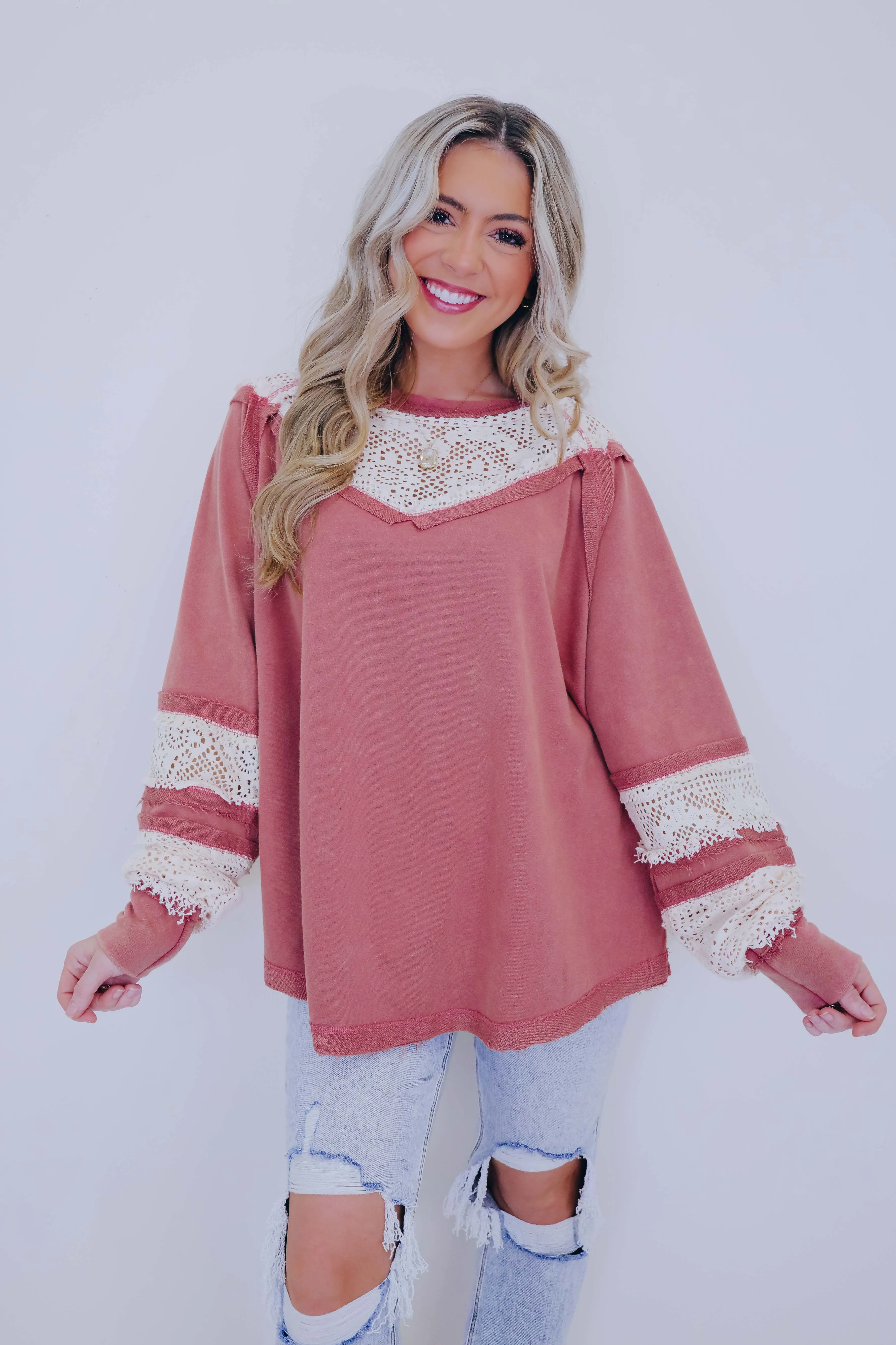 Leisurely Lace Pullover Top