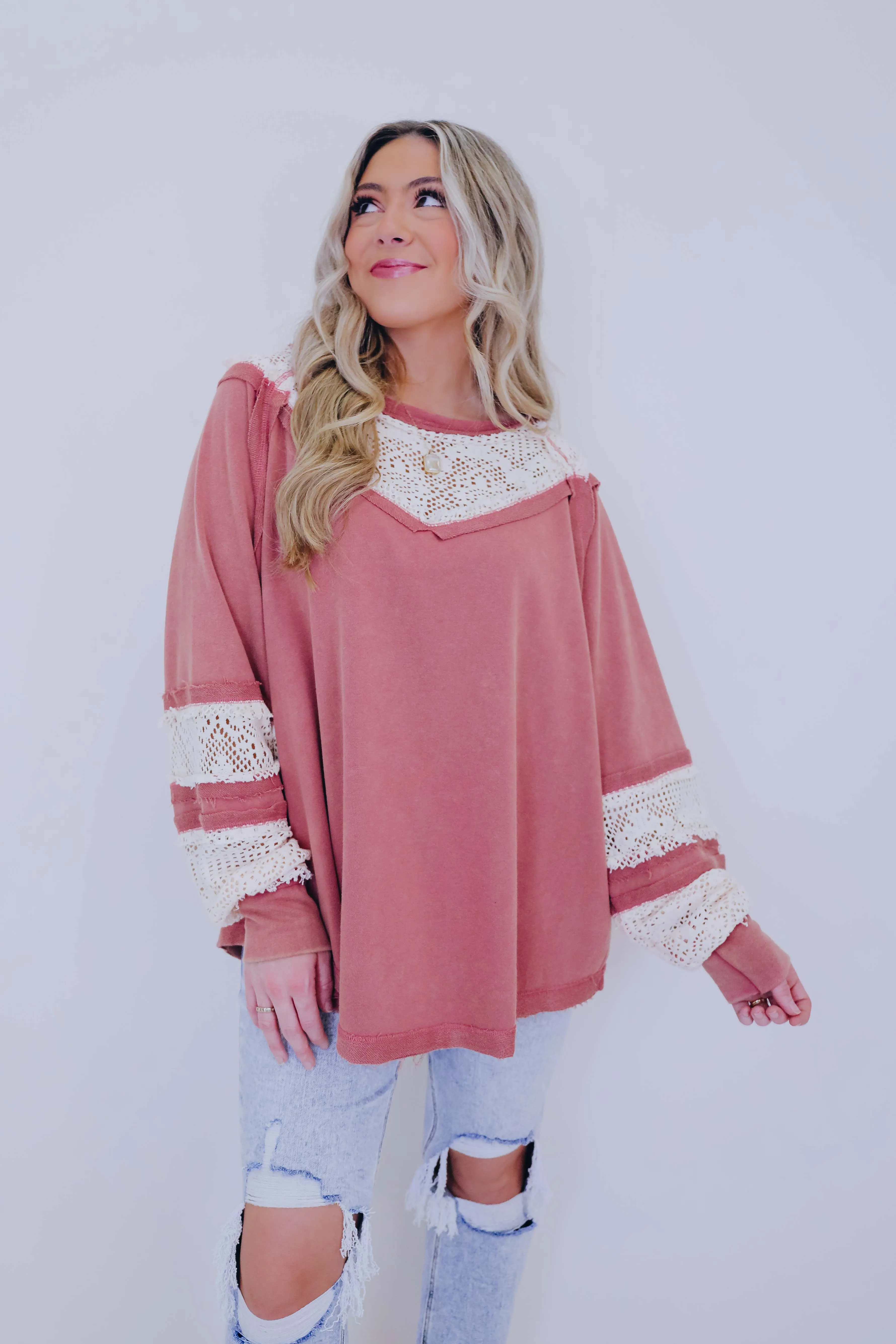 Leisurely Lace Pullover Top