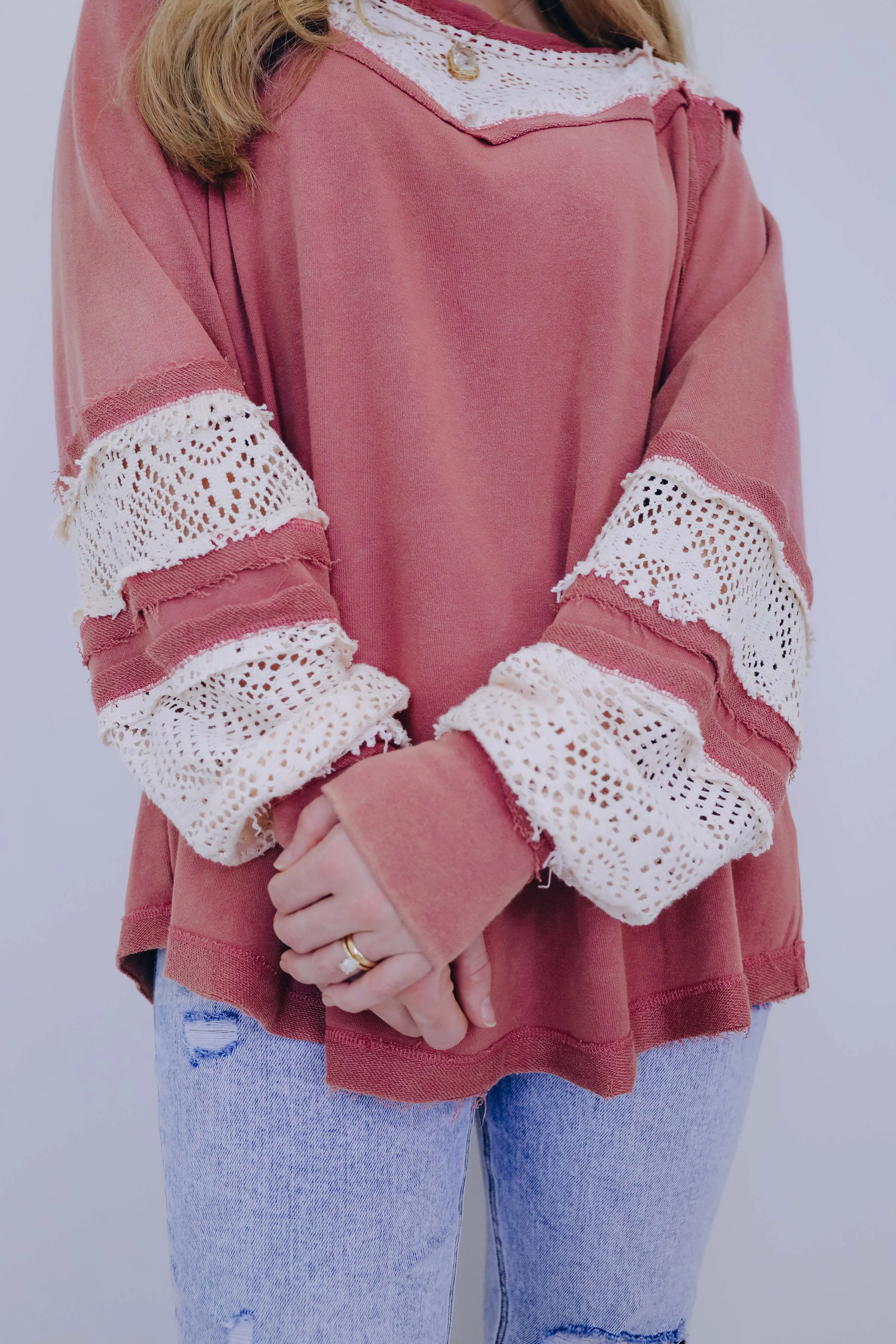 Leisurely Lace Pullover Top