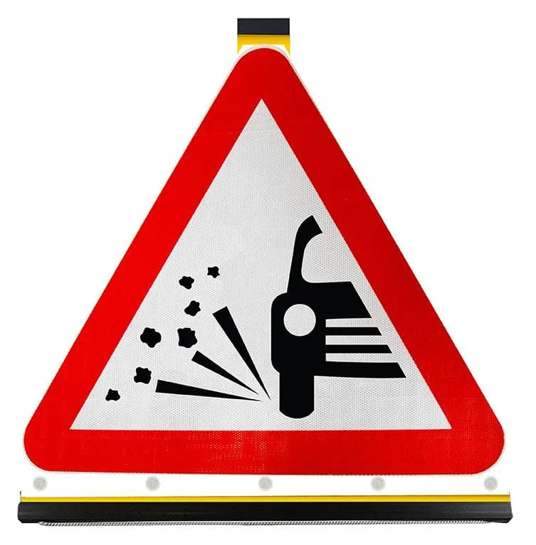 Loose Chippings on Road Ahead