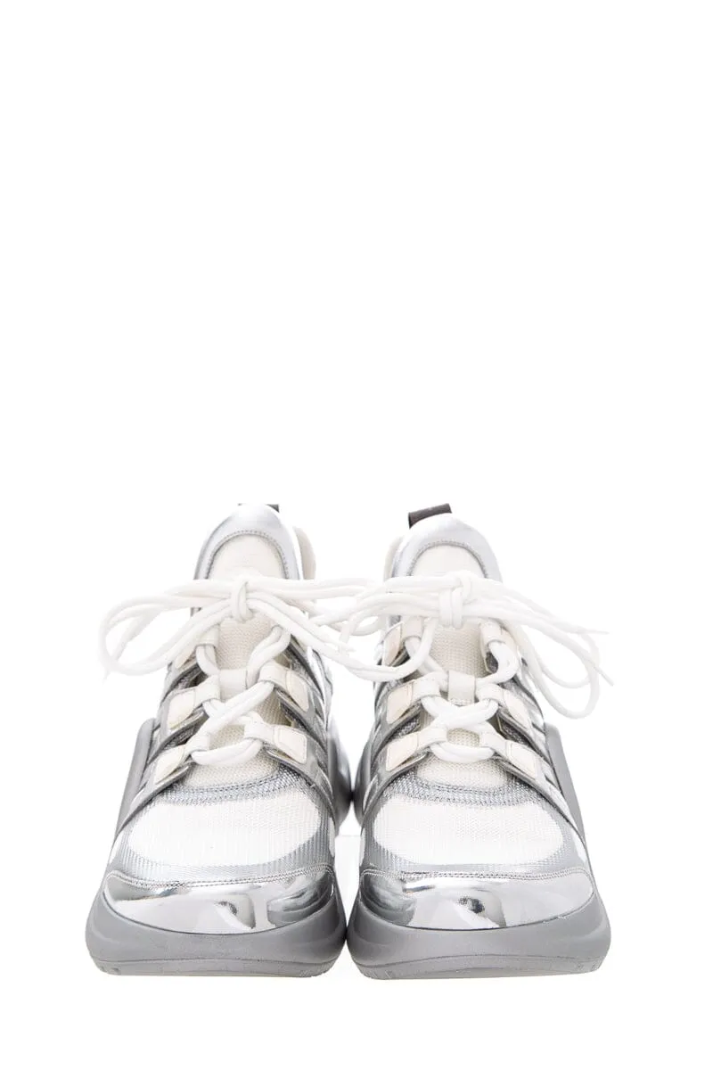 Louis Vuitton Silver & White Archlight Sneakers SZ 41