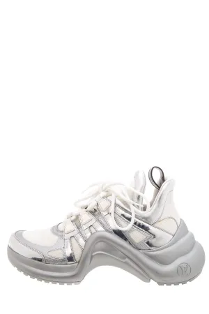 Louis Vuitton Silver & White Archlight Sneakers SZ 41