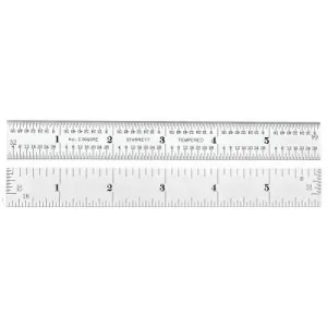 L.S. Starrett Steel Rules, 6 in, 4R, Steel, Semi-Flexible, 51343