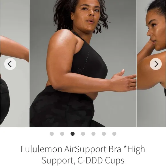 Lululemon AirSupport Bra *High Support, C-DDD Cups, Black / Asphalt, 38DD